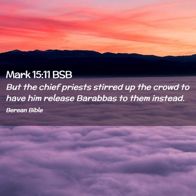 Picture 02 - Mark 15:11 BSB - But the chief priests stirred up the crowd to - Bible Verse Picture