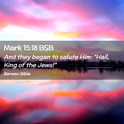 Picture 02 - Mark 15:18 BSB - And they began to salute Him: “Hail, King of - Bible Verse Picture
