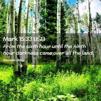 Picture 02 - Mark 15:33 BSB - From the sixth hour until the ninth hour darkness - Bible Verse Picture