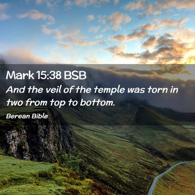 Picture 02 - Mark 15:38 BSB - And the veil of the temple was torn in two from - Bible Verse Picture