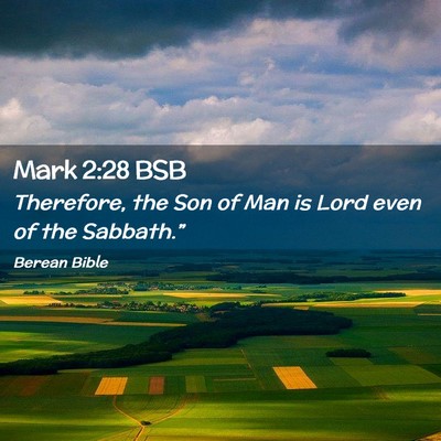 Picture 02 - Mark 2:28 BSB - Therefore, the Son of Man is Lord even of the - Bible Verse Picture