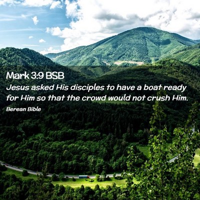 Picture 02 - Mark 3:9 BSB - Jesus asked His disciples to have a boat ready - Bible Verse Picture