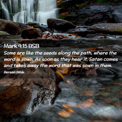 Picture 02 - Mark 4:15 BSB - Some are like the seeds along the path, where the - Bible Verse Picture
