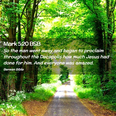 Picture 02 - Mark 5:20 BSB - So the man went away and began to proclaim - Bible Verse Picture