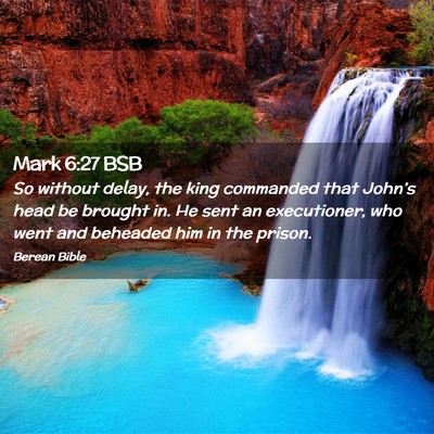 Picture 02 - Mark 6:27 BSB - So without delay, the king commanded that - Bible Verse Picture