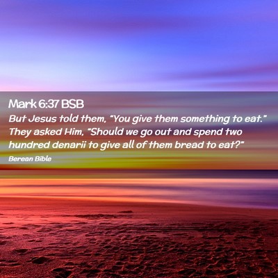 Picture 02 - Mark 6:37 BSB - But Jesus told them, “You give them something - Bible Verse Picture