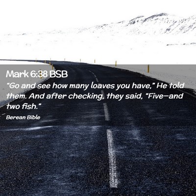 Picture 02 - Mark 6:38 BSB - “Go and see how many loaves you have,” He - Bible Verse Picture