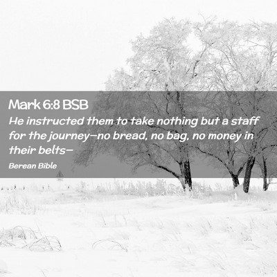 Picture 02 - Mark 6:8 BSB - He instructed them to take nothing but a staff - Bible Verse Picture
