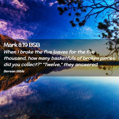 Picture 02 - Mark 8:19 BSB - When I broke the five loaves for the five - Bible Verse Picture