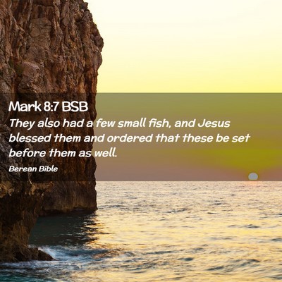 Picture 02 - Mark 8:7 BSB - They also had a few small fish, and Jesus blessed - Bible Verse Picture