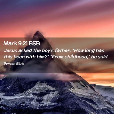 Picture 02 - Mark 9:21 BSB - Jesus asked the boy’s father, “How long has - Bible Verse Picture