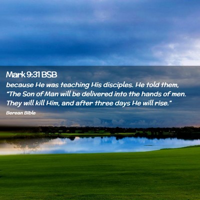 Picture 02 - Mark 9:31 BSB - because He was teaching His disciples. He told - Bible Verse Picture