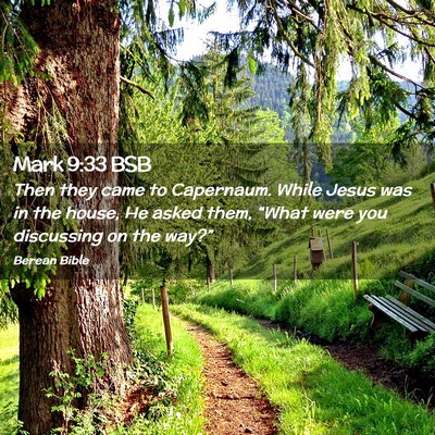Picture 02 - Mark 9:33 BSB - Then they came to Capernaum. While Jesus was in - Bible Verse Picture