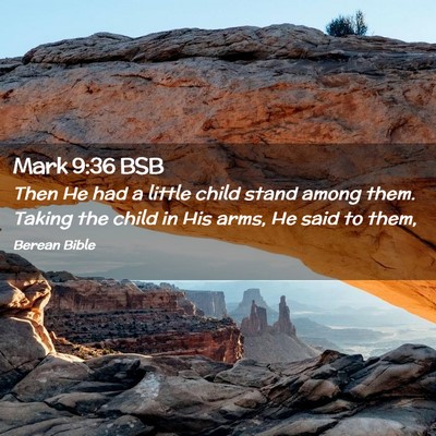 Picture 02 - Mark 9:36 BSB - Then He had a little child stand among them. - Bible Verse Picture