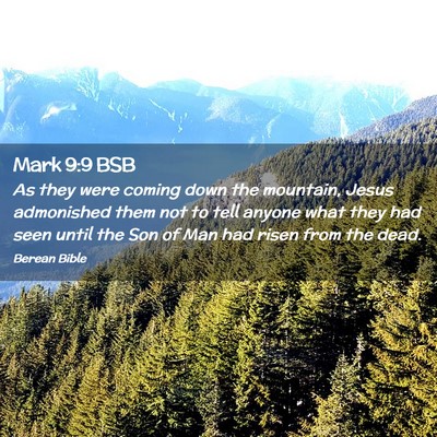 Picture 02 - Mark 9:9 BSB - As they were coming down the mountain, Jesus - Bible Verse Picture