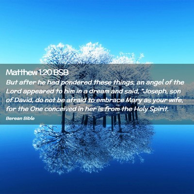 Picture 02 - Matthew 1:20 BSB - But after he had pondered these things, an angel - Bible Verse Picture