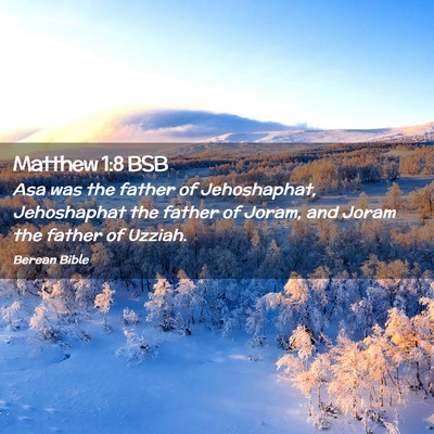 Picture 02 - Matthew 1:8 BSB - Asa was the father of Jehoshaphat, Jehoshaphat - Bible Verse Picture