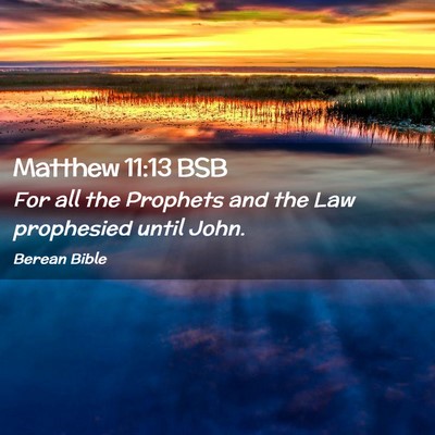 Picture 02 - Matthew 11:13 BSB - For all the Prophets and the Law prophesied until - Bible Verse Picture