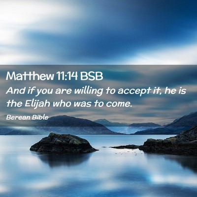 Picture 02 - Matthew 11:14 BSB - And if you are willing to accept it, he is the - Bible Verse Picture