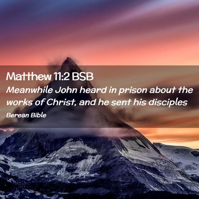 Picture 02 - Matthew 11:2 BSB - Meanwhile John heard in prison about the works of - Bible Verse Picture