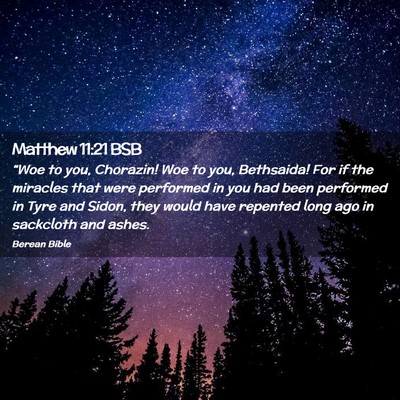 Picture 02 - Matthew 11:21 BSB - “Woe to you, Chorazin! Woe to you, Bethsaida! - Bible Verse Picture