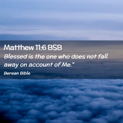 Picture 02 - Matthew 11:6 BSB - Blessed is the one who does not fall away on - Bible Verse Picture