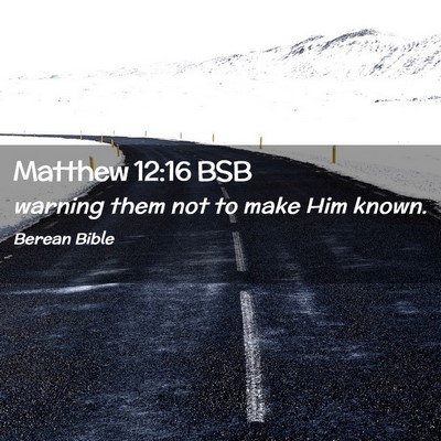 Picture 02 - Matthew 12:16 BSB - warning them not to make Him - Bible Verse Picture