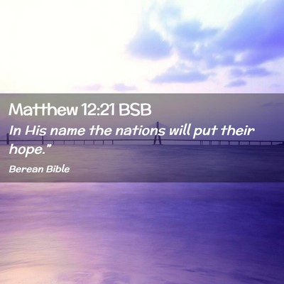Picture 02 - Matthew 12:21 BSB - In His name the nations will put their - Bible Verse Picture