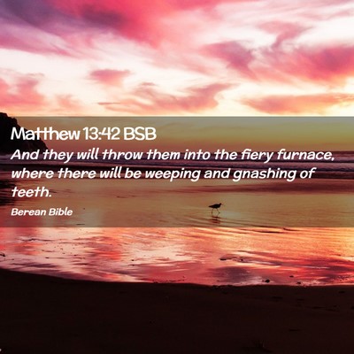Picture 02 - Matthew 13:42 BSB - And they will throw them into the fiery furnace, - Bible Verse Picture
