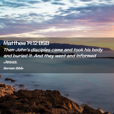 Picture 02 - Matthew 14:12 BSB - Then John’s disciples came and took his body - Bible Verse Picture