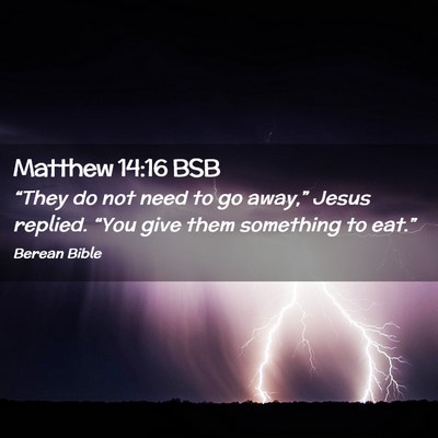 Picture 02 - Matthew 14:16 BSB - “They do not need to go away,” Jesus replied. - Bible Verse Picture
