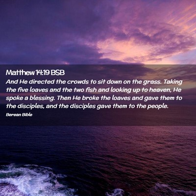 Picture 02 - Matthew 14:19 BSB - And He directed the crowds to sit down on the - Bible Verse Picture