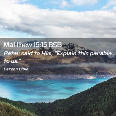 Picture 02 - Matthew 15:15 BSB - Peter said to Him, “Explain this parable to - Bible Verse Picture