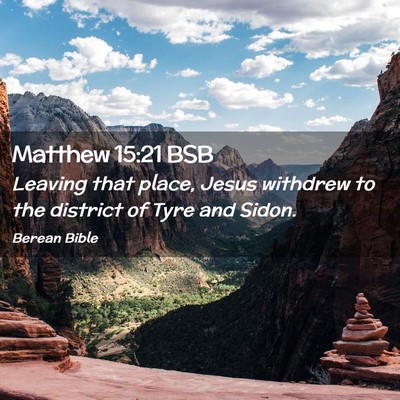 Picture 02 - Matthew 15:21 BSB - Leaving that place, Jesus withdrew to the - Bible Verse Picture