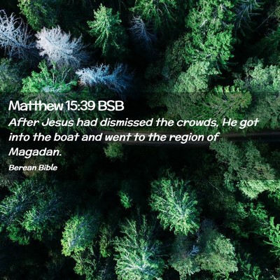 Picture 02 - Matthew 15:39 BSB - After Jesus had dismissed the crowds, He got into - Bible Verse Picture
