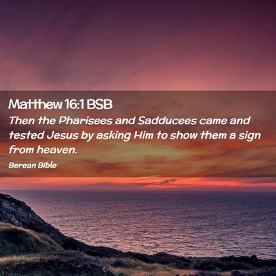 Picture 02 - Matthew 16:1 BSB - Then the Pharisees and Sadducees came and tested - Bible Verse Picture