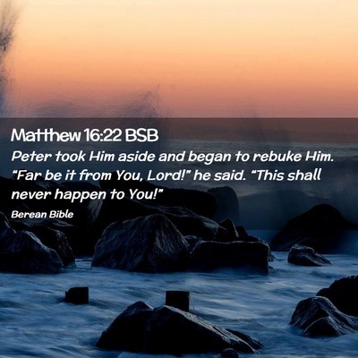 Picture 02 - Matthew 16:22 BSB - Peter took Him aside and began to rebuke Him. - Bible Verse Picture