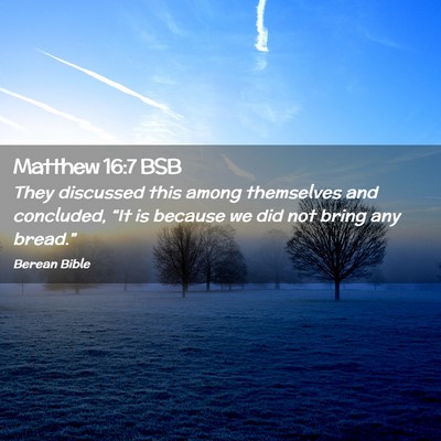 Picture 02 - Matthew 16:7 BSB - They discussed this among themselves and - Bible Verse Picture