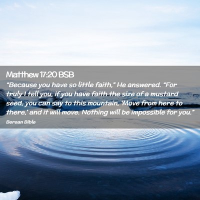 Picture 02 - Matthew 17:20 BSB - “Because you have so little faith,” He - Bible Verse Picture