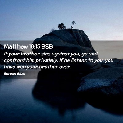 Picture 02 - Matthew 18:15 BSB - If your brother sins against you, go and confront - Bible Verse Picture