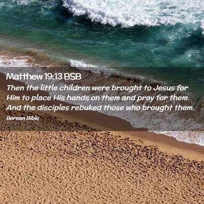 Picture 02 - Matthew 19:13 BSB - Then the little children were brought to Jesus - Bible Verse Picture