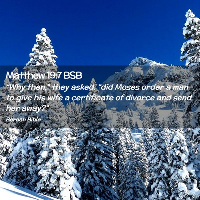 Picture 02 - Matthew 19:7 BSB - “Why then,” they asked, “did Moses order a - Bible Verse Picture