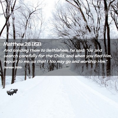 Picture 02 - Matthew 2:8 BSB - And sending them to Bethlehem, he said: “Go and - Bible Verse Picture