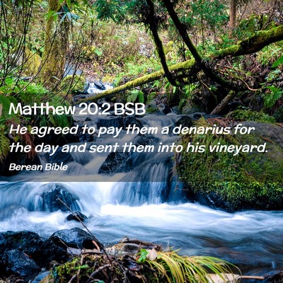 Picture 02 - Matthew 20:2 BSB - He agreed to pay them a denarius for the day and - Bible Verse Picture