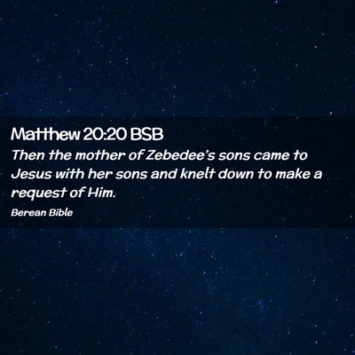 Picture 02 - Matthew 20:20 BSB - Then the mother of Zebedee’s sons came to Jesus - Bible Verse Picture