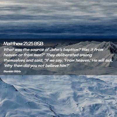 Picture 02 - Matthew 21:25 BSB - What was the source of John’s baptism? Was it - Bible Verse Picture