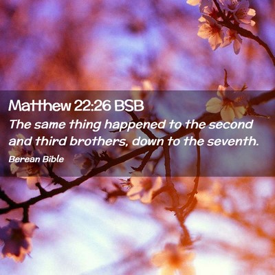 Picture 02 - Matthew 22:26 BSB - The same thing happened to the second and third - Bible Verse Picture