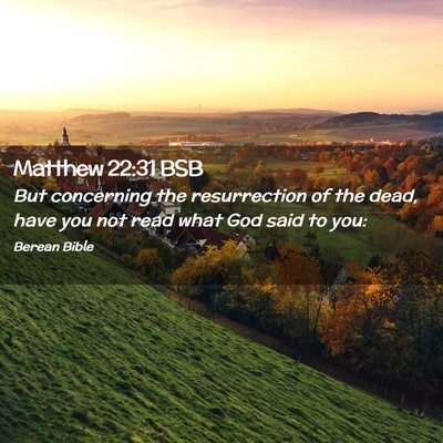 Picture 02 - Matthew 22:31 BSB - But concerning the resurrection of the dead, have - Bible Verse Picture