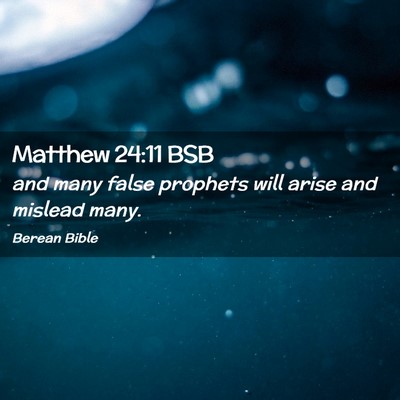 Picture 02 - Matthew 24:11 BSB - and many false prophets will arise and mislead - Bible Verse Picture