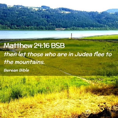 Picture 02 - Matthew 24:16 BSB - then let those who are in Judea flee to the - Bible Verse Picture